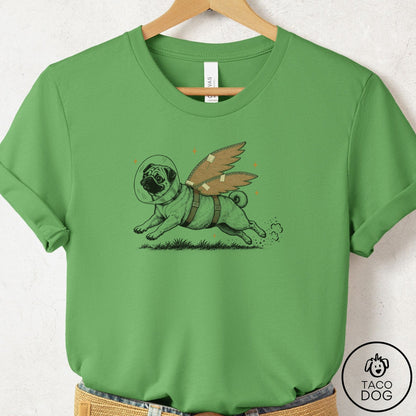 Pug Vet Wings T-Shirt Leaf Taco-Dog