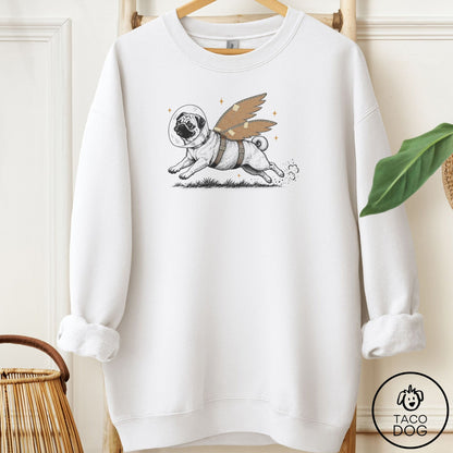 Pug Vet Wings Sweatshirt White Taco-Dog