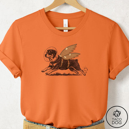 Rottweiler Vet Wings T-Shirt Burnt Orange Taco-Dog