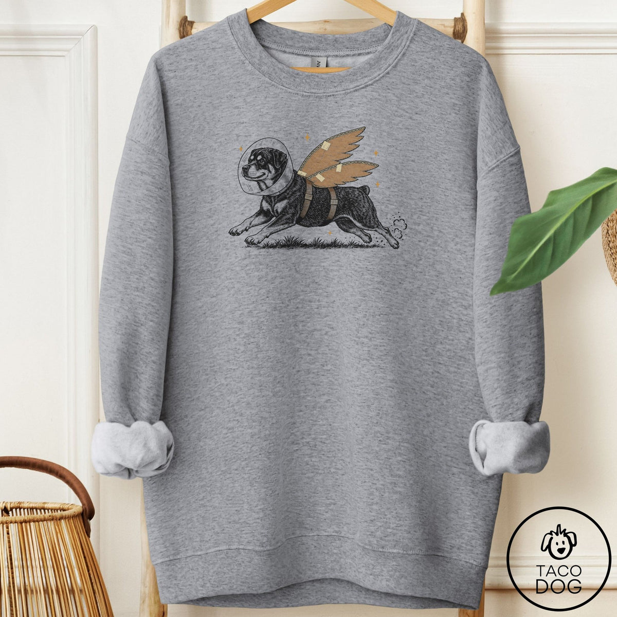 Rottweiler Vet Wings Sweatshirt Graphite Heather Taco-Dog