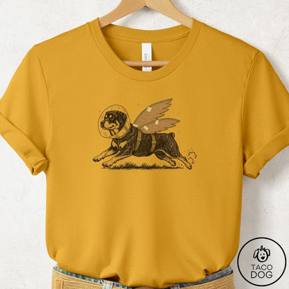 Rottweiler Vet Wings T-Shirt Mustard Taco-Dog