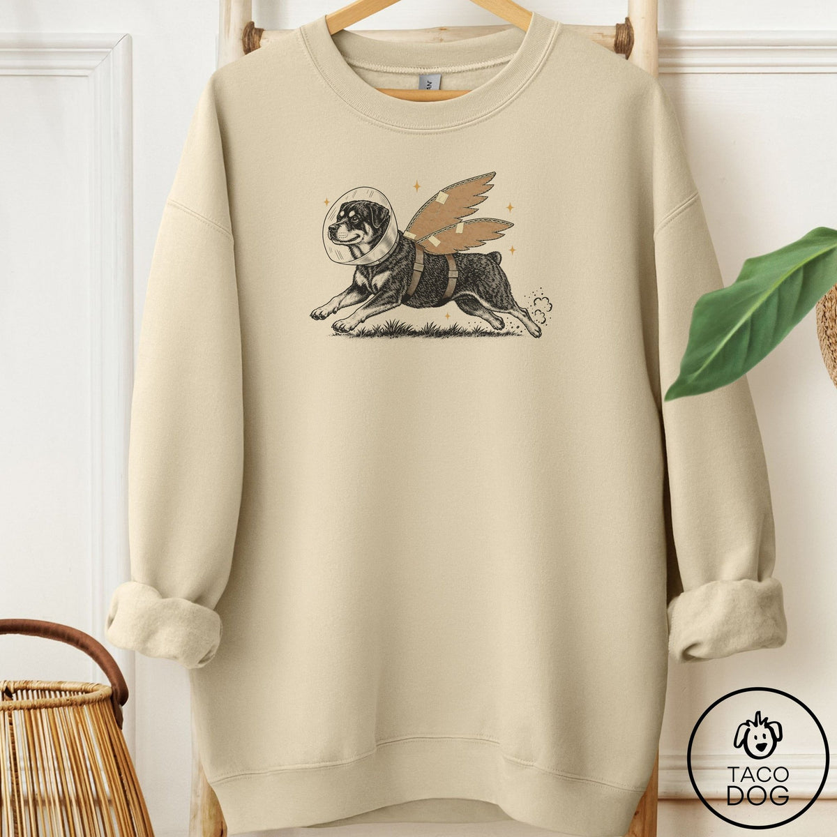 Rottweiler Vet Wings Sweatshirt Sand Taco-Dog