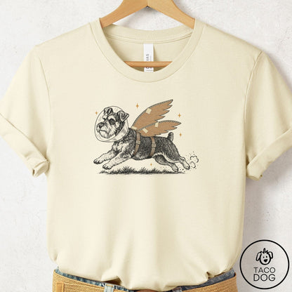 Schnauzer Vet Wings T-Shirt Natural Taco-Dog