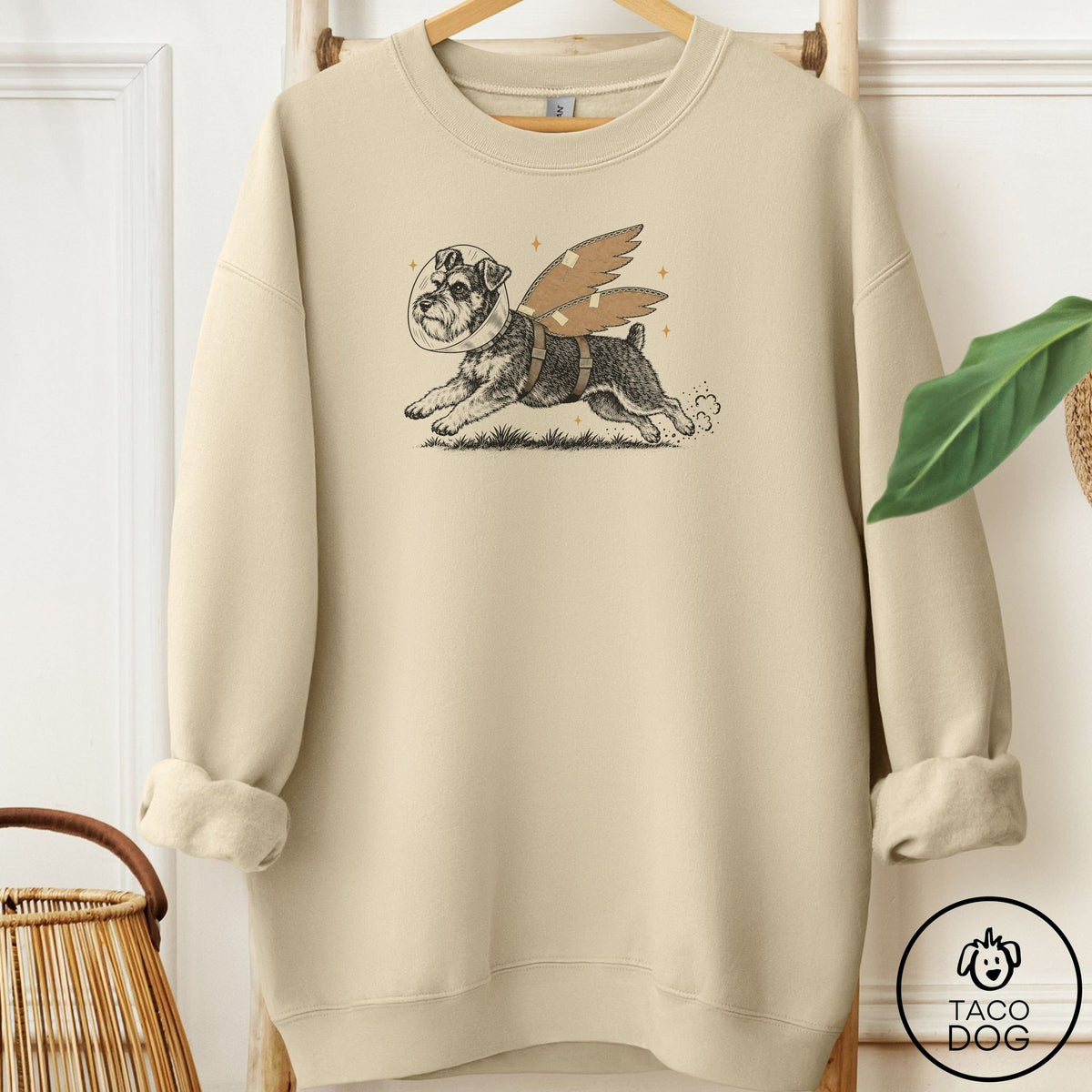 Schnauzer Vet Wings Sweatshirt Sand Taco-Dog
