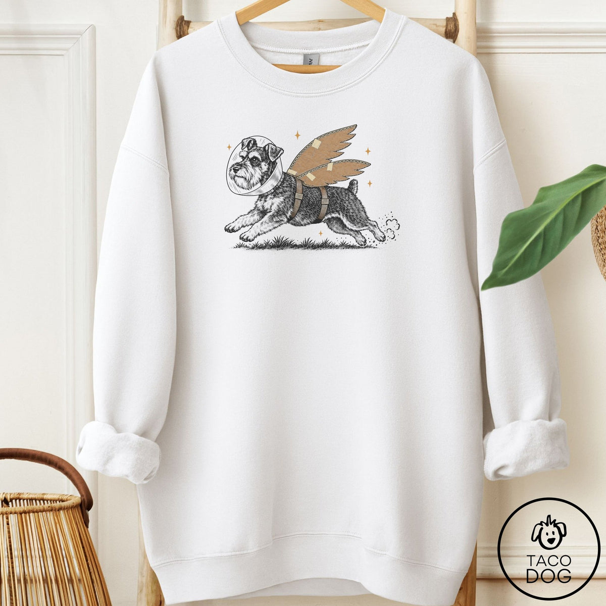 Schnauzer Vet Wings Sweatshirt White Taco-Dog