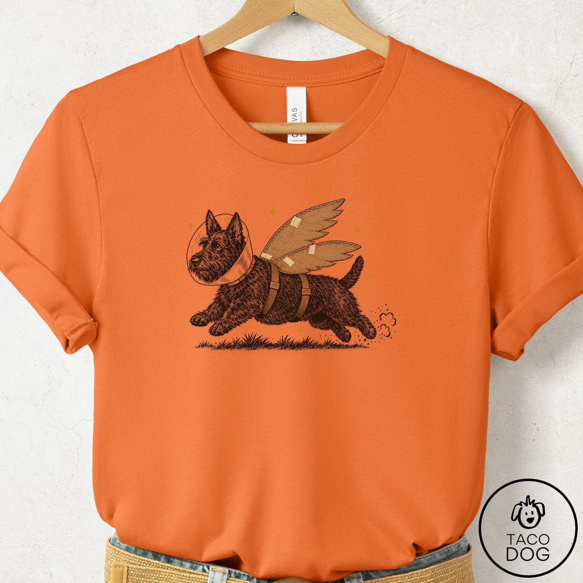 Scottie Vet Wings T-Shirt Burnt Orange Taco-Dog