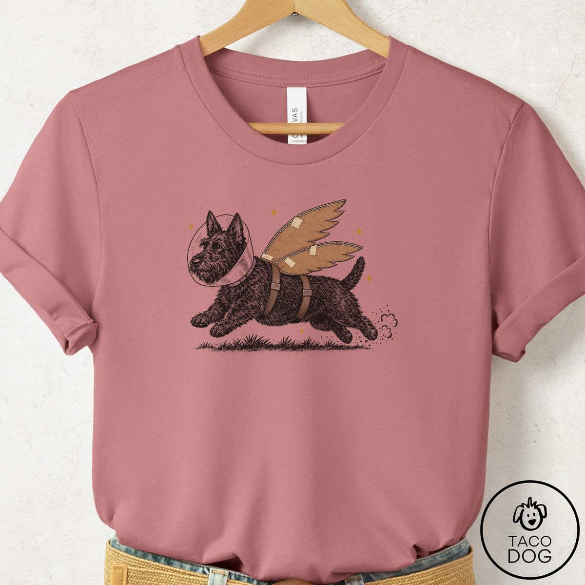 Scottie Vet Wings T-Shirt Mauve Taco-Dog