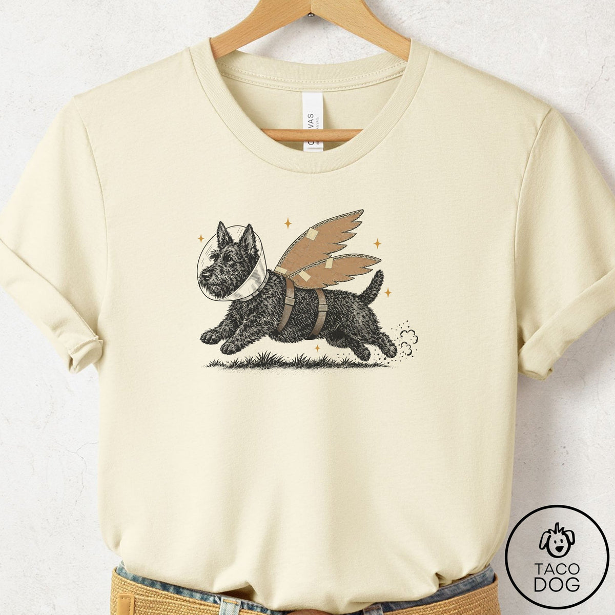 Scottie Vet Wings T-Shirt Natural Taco-Dog