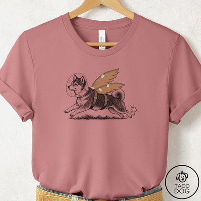 Shiba Inu Vet Wings T-Shirt Mauve Taco-Dog