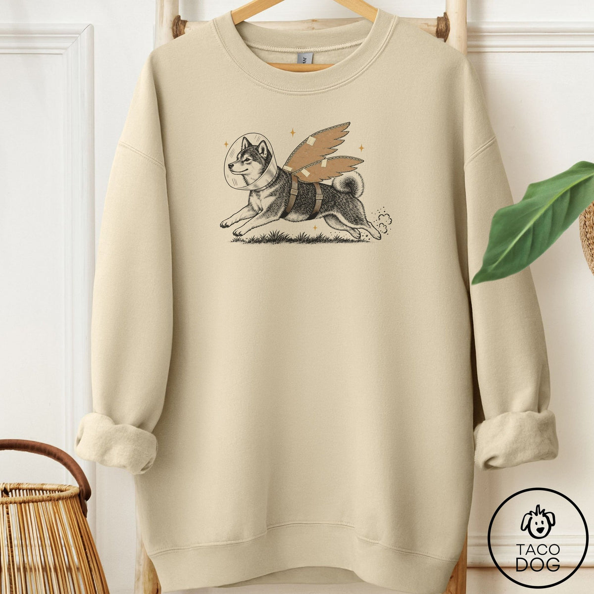 Shiba Inu Vet Wings Sweatshirt Sand Taco-Dog