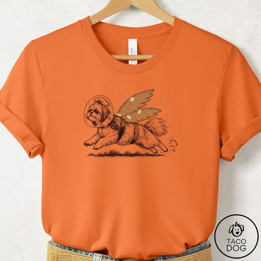 Shih Tzu Vet Wings T-Shirt Burnt Orange Taco-Dog