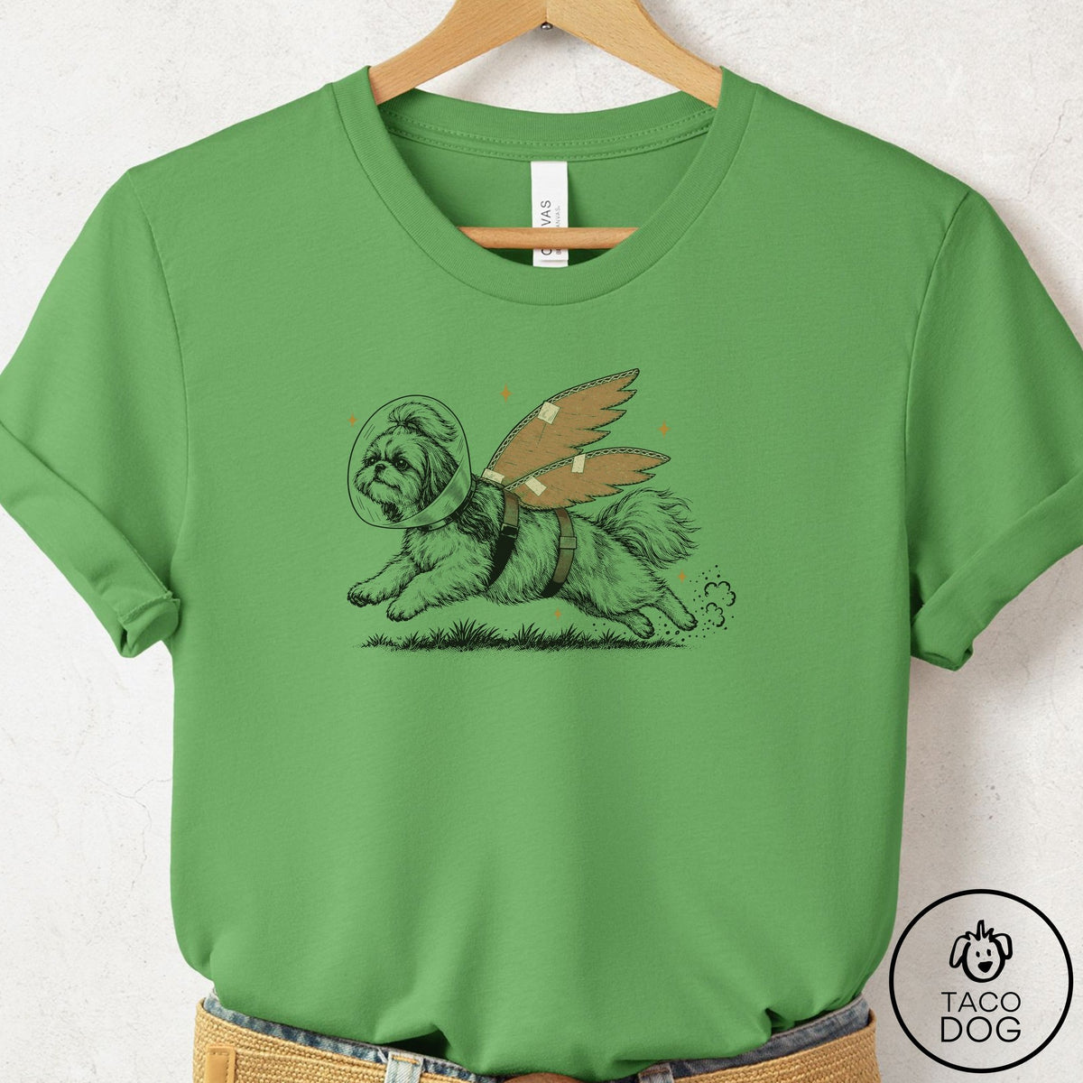 Shih Tzu Vet Wings T-Shirt Leaf Taco-Dog