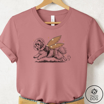 Shih Tzu Vet Wings T-Shirt Mauve Taco-Dog