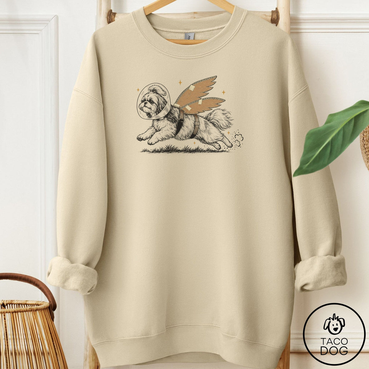 Shih Tzu Vet Wings Sweatshirt Sand Taco-Dog