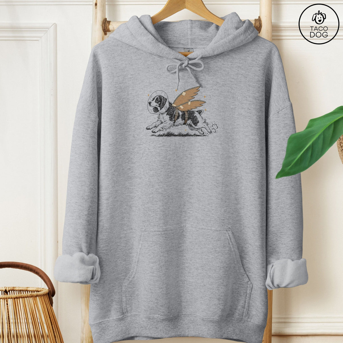 Springer Spaniel Vet Wings Hoodie Graphite Heather Taco-Dog