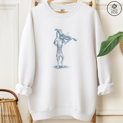 Italian Greyhound Whippet Violin Sweatshirt White Taco-Dog