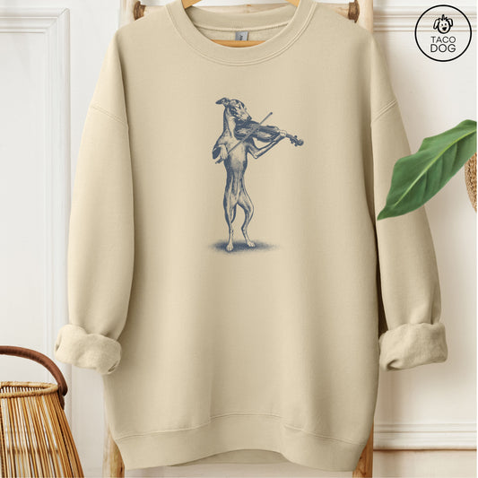 Italian Greyhound Whippet Violin Sweatshirt Sand Taco-Dog