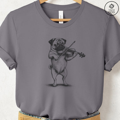 Pug Violin T-Shirt Storm S Taco-Dog
