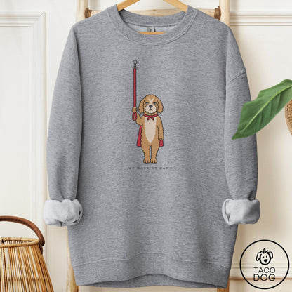 Doodle We Walk At Dawn Sweatshirt Graphite Heather Taco-Dog