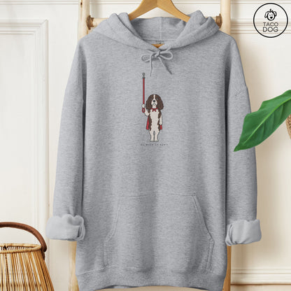 Springer Spaniel We Walk At Dawn Hoodie Graphite Heather Taco-Dog