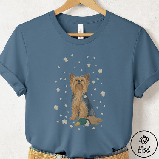 Yorkshire Terrier Yorkie Weather T-Shirt Steel Blue Taco-Dog