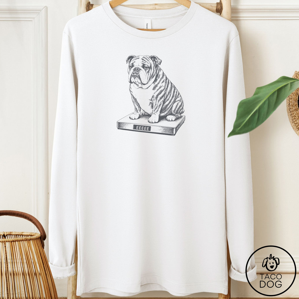 English Bulldog Weigh In Long Sleeve Tee