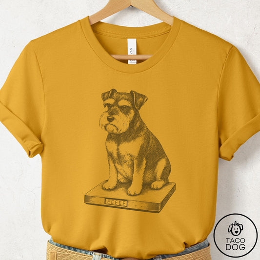 Schnauzer Weigh In T-Shirt Mustard Taco-Dog