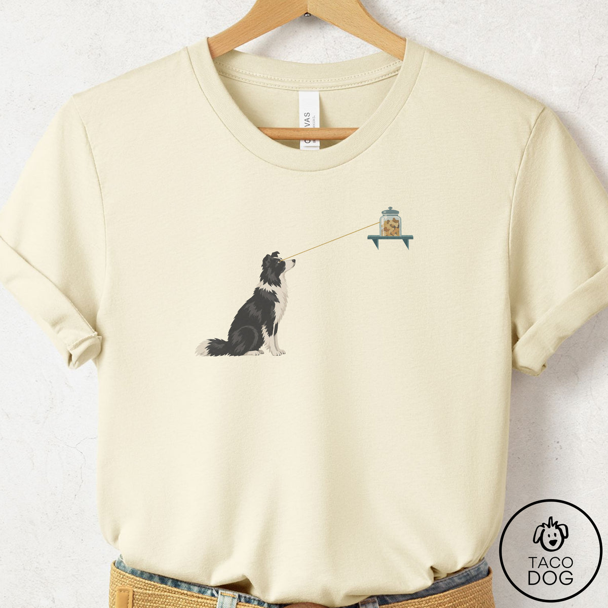 Border Collie Willpower T-Shirt Natural Taco-Dog