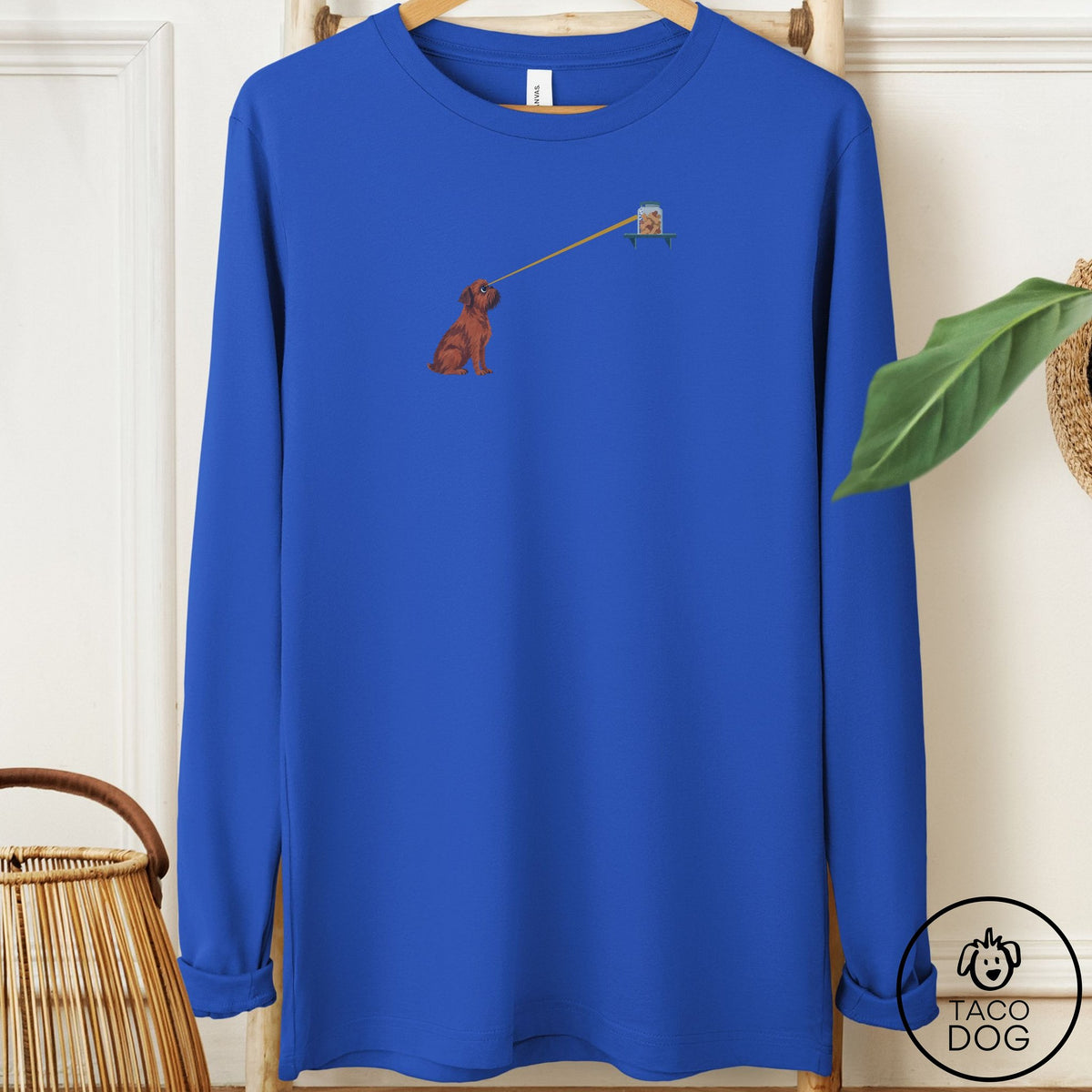 Brussels Griffon Willpower Long Sleeve Tee True Royal Taco-Dog