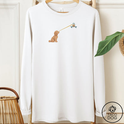 Cavapoo Willpower Long Sleeve Tee White Taco-Dog