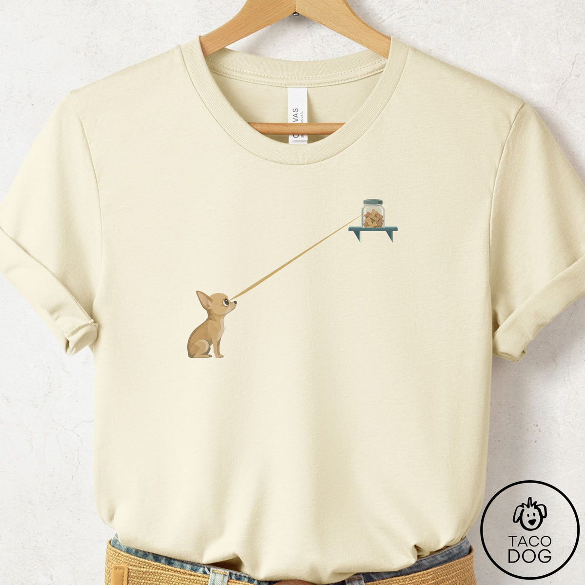 Chihuahua Willpower T-Shirt, design close-up