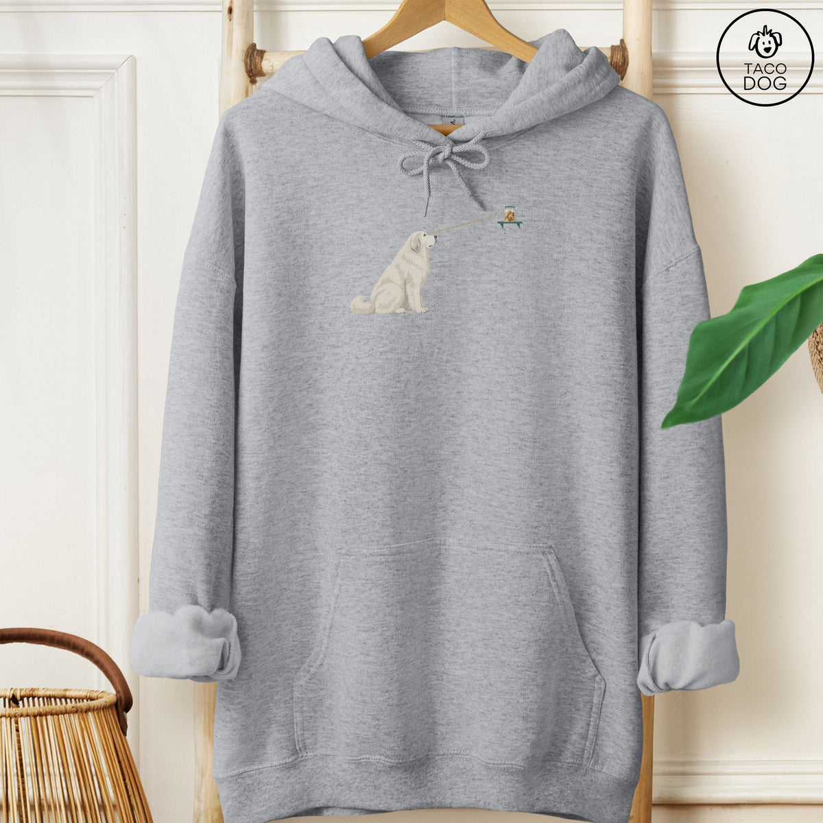Great Pyrenees Willpower Hoodie Graphite Heather Taco-Dog