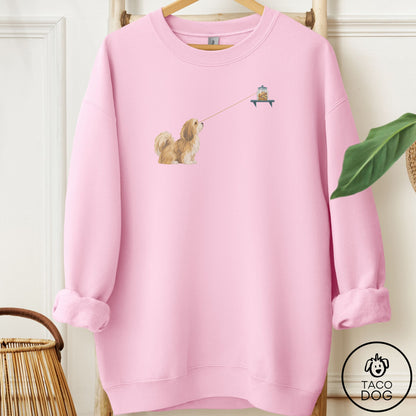 Havanese Willpower Sweatshirt Light Pink Taco-Dog