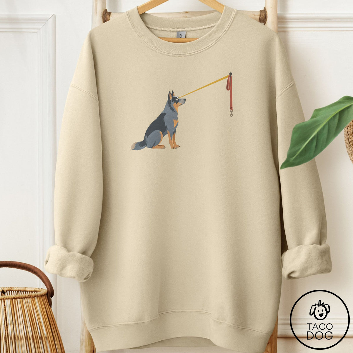 Australian Cattle Dog Willpower Leash Sweatshirt Sand Taco-Dog