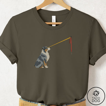Australian Shepherd Willpower Leash T-Shirt Army Taco-Dog