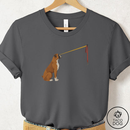 Boxer Willpower Leash T-Shirt Asphalt Taco-Dog