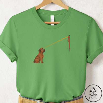 Brussels Griffon Willpower Leash T-Shirt Leaf Taco-Dog
