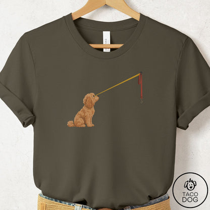 Cavapoo Willpower Leash T-Shirt Army Taco-Dog