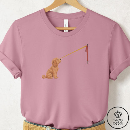 Cavapoo Willpower Leash T-Shirt Orchid Taco-Dog