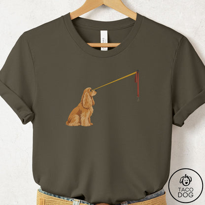 Cocker Spaniel Willpower Leash T-Shirt Army Taco-Dog