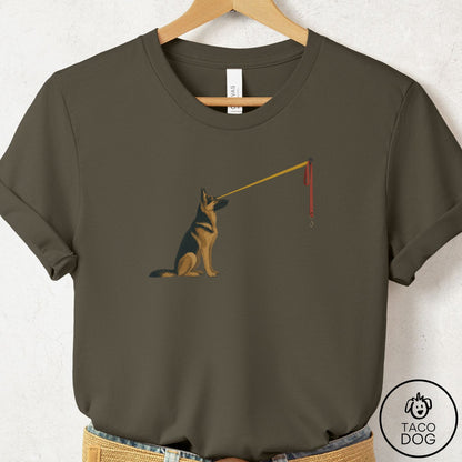 German Shepherd Willpower Leash T-Shirt Army Taco-Dog