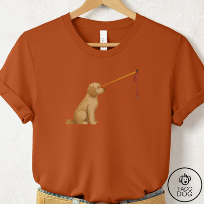 Doodle Willpower Leash T-Shirt Autumn Taco-Dog
