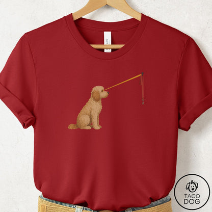 Doodle Willpower Leash T-Shirt Canvas Red Taco-Dog