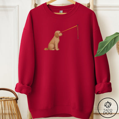 Doodle Willpower Leash Sweatshirt Cardinal Red Taco-Dog