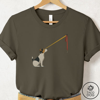 Jack Russell Willpower Leash T-Shirt Army Taco-Dog