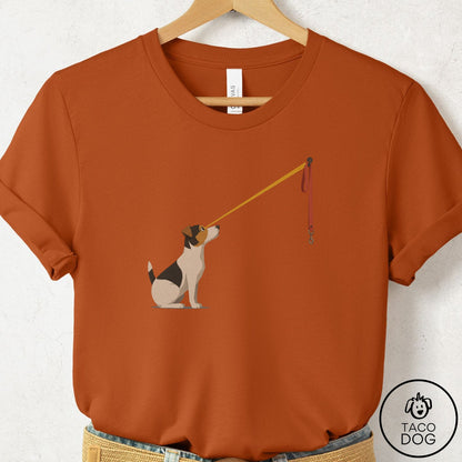 Jack Russell Willpower Leash T-Shirt Autumn Taco-Dog