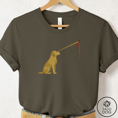 Labrador Retriever Willpower Leash T-Shirt Army Taco-Dog
