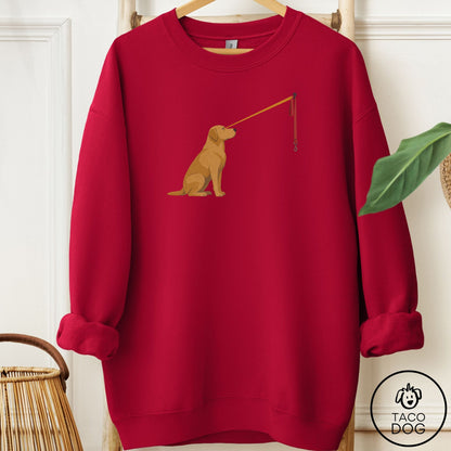Labrador Retriever Willpower Leash Sweatshirt Cardinal Red Taco-Dog