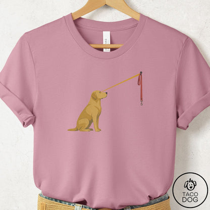 Labrador Retriever Willpower Leash T-Shirt Orchid Taco-Dog
