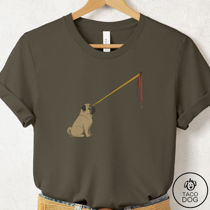 Pug Willpower Leash T-Shirt Army Taco-Dog